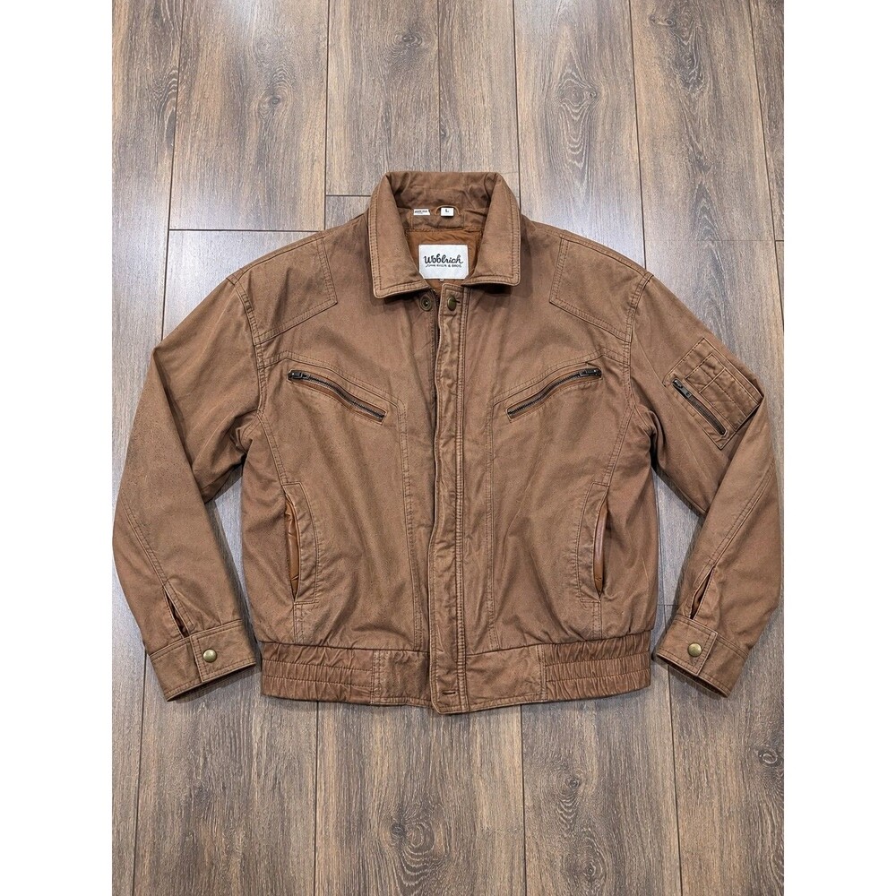 Vintage Wilsons Leather Suede Jacket Mens L Brown Bomber Moto Korea 80s 90s